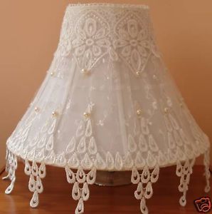 One White Victorian Floor Lamp Shade Night Light Mother's Gift