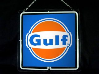 NEON519 Gulf Gas Oil Car Display Neon Sign