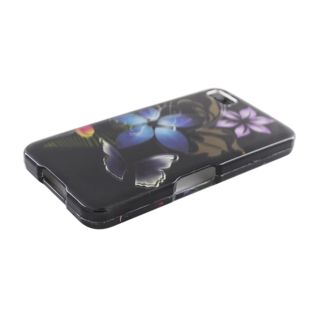For Blackberry Z10 Hard Glossy 2D Case Blue Flower and Purple Butterfly