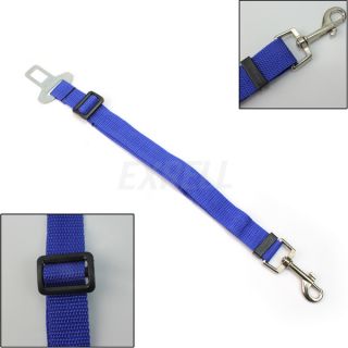 Blue Adjustable Car Pet Safety Buckle Seat Belt Harness Cat Dog Nylon Leash Hot