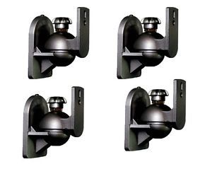 4 Lot Pack Wall Tilt Speaker Mount Bracket Adjustable Surround Sound Speaker