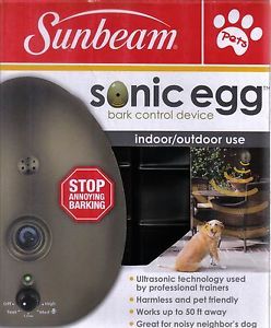 Sunbeam Sonic Egg Bark Control Device Stop Dogs Barking Ultrasonic