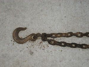 Heavy Duty Log Chain 20 Feet Long 3 Hooks 3 8 inch Thick Links Good Used Cond