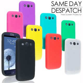 Soft Silicone Case Cover Skin for Samsung i9300 Galaxy S3 III Screen Protector