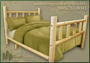 New Full Size Pine Log Bed Rustic Furniture Beds