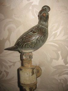 Old Vintage Quail Brass Bronze Figural Faucet Spigot Handle Outdoor Garden Decor