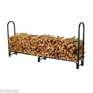 Indoor Outdoor Fireplace Firewood 8 ft Full Face Cord Log Storage Holder Rack