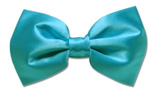Silk Bowtie Solid Turquoise Aqua Blue Color Men's Bow Tie for Tuxedo or Suit