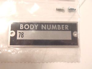 Ford Body Number Plate with Drive Rivets 37 1937