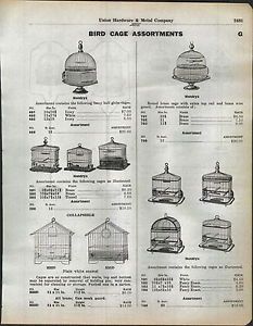 1930 Ad Hendryx Bird Cages 9 Images Brass Tinned Round Domed