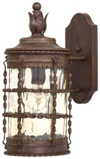 The Great Outdoors Go 8880 Vintage Rust Wrought Iron 1 Light Outdoor Wall Sconce