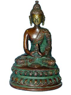 Buddha Statue Gautama Buddha Holding Medicine Bowl Brass Sculpture 5 Inch