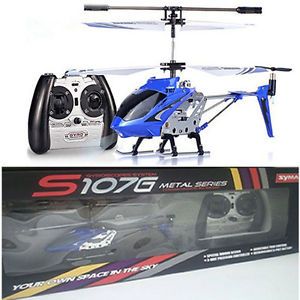 Syma S107 S107G 3CH 3 Channel Mini Metal Remote Control RC Helicopter Gyro Blue