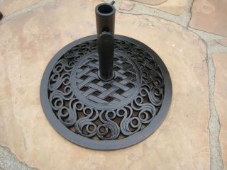 55 lbs Cast Iron Outdoor Patio Free Stand Umbrella Round Base 24" Powder Coated