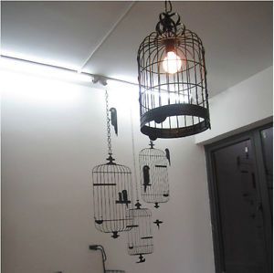 New Modern Black Bird Cage Ceiling Light Pendant Lamp Lighting Chandelier Φ 35cm