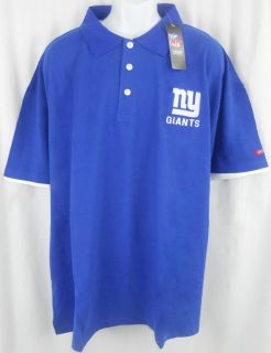 New York Giants NFL Team Apparel Blue Cotton Polo Golf Shirt Big Tall Sizes