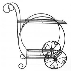 French Flower Wire Art Planter Vendor Cart Plant Stand