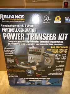 New Reliance Portable Generator Power Transfer Switch Kit 6 Circuit 3006HDK