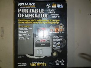 New Reliance Portable Generator Power Transfer Switch Kit 6 Circuit 30216BRK