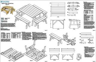 Classic Square Picnic Table Set Plans Pattern ODF11