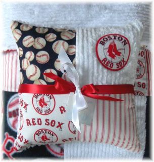 Boston Red Sox Fabric Chenille Baby Quilt Crib Bedding