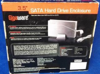 New Gigaware 25 421 3 5 IDE SATA External Hard Drive Enclosure Aluminum Case