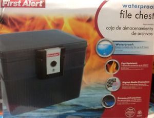 New First Alert Fireproof Waterproof File Chest Safe Fire Box