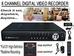 8 CH Channel H 264 CCTV Network DVR HDMI VGA Video Output Real Time High Def