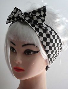 Hair Bow Headband Bandana Rockabilly Pin Up Psychobilly Vintage Retro 50'S
