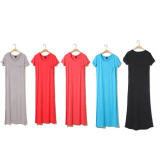 New Fashion Women Modal Round Neck Length Long Maxi Dress