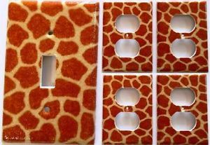 Giraffe Animal Print Light Switch Outlet Plate Cover Set 1 4 Kids Bedroom Decor