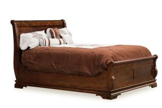 Amish Sleigh Panel Bed Solid Hardwood Bedroom Set Furniture King Queen Full
