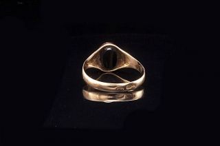 Antique Victorian Russian 14k 56K Rose Gold Banded Agate Ring
