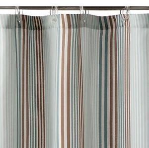 Fabric Sonoma Life Style Bayside Stripe Brown Blue Stripe Shower Curtain
