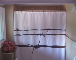 Shower Curtain barbed wire fence boundary barb protect
