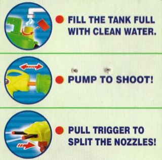 H2O Super Soaker Back Pack Water Pistol Gun Double Tank