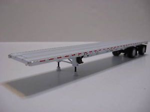 DCP White Spread Axle Flatbed Trailer Only 1 64