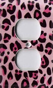 Pink Cheetah Print Single Light Outlet Cover Room Decor