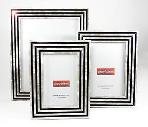 Genuine Mother of Pearl Black White Art Deco Picture Frame 5 x 7 Photo New