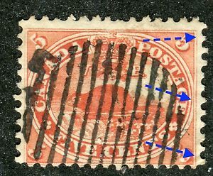 VG F Used 5¢ 1859 Cents Issue 15 with Nice re Entry in Right Oval and Frameline