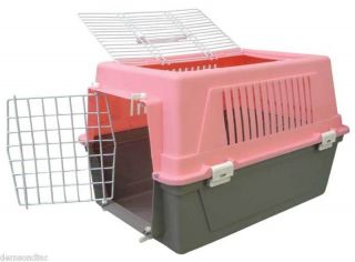 Dog Cat Pet Kennel Travel Crate Cage Carrier Z100D Pink