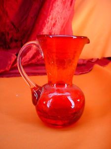 Hand Blown Glass Vase Red