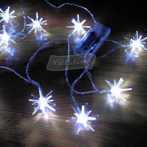 Battery Power Operated 10 LED White String Lights Xmas