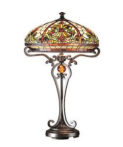 Real Stained Glass Tiffany Style Large Table Lamp