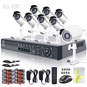 Elec® 16 CH Channel HDMI 8 Outdoor CCTV DVR Home Video Security Camera IR System