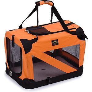 Soft Folding Travel Collapsible Pet Dog Crate Carrier Bag with Leash Holder