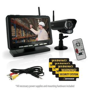 Wireless Digital DVR Security System Defender 7" LCD Monitor Long Range Camera