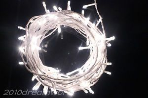 White 10M 100 LED Lights String Light White Wire Wedding Xmas Factory Promotions