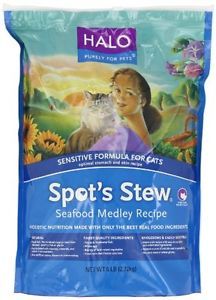 Halo Spots Stew Natural Dry Cat Food Sensitive Cat Seafood Medley 6 Pound Bag