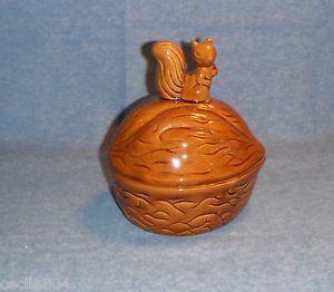 Vintage Squirrel on A Walnut Shaped Nut or Candy Bowl Made in R O C